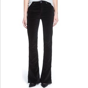 Paige Lou Lou High Rise Velvet Flare Jeans Pants